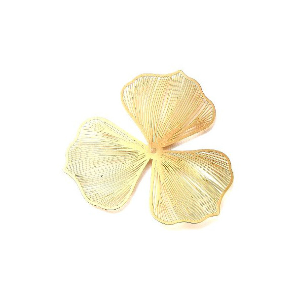 Estampes, pendentif Fleurs filigrane 50mm, couleur Doré