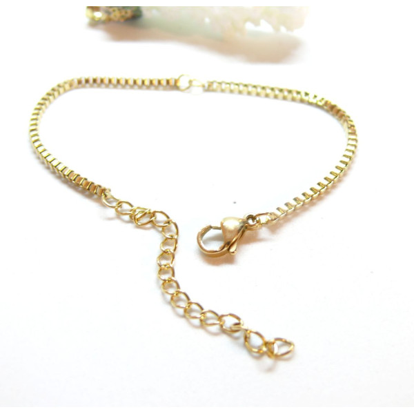 Bracelet  Maille Vénitienne 17 cm, Acier Inoxydable 304 finition Doré