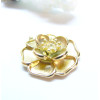 Pendentif Fleur 3D avec anneau transversale 25mm, Acier Inoxydable 304, finition Doré à l'or fin 18K, PVD