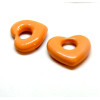 Pendentifs Coeur 18mm, métal Coloris Orange