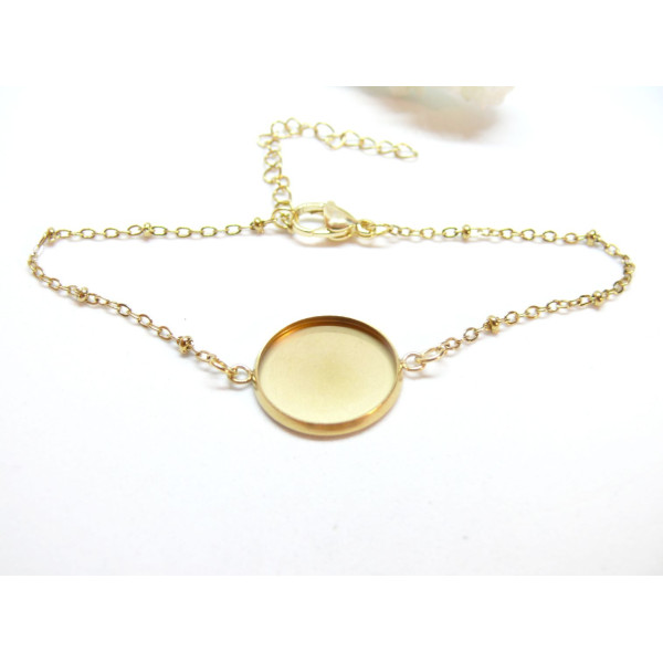 Support de bracelet, pour cabochon 16mm, Acier Inoxydable 304, finition Doré