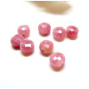 Perles rondes plates et facettées  6 par 4mm, Rhodochrosite