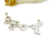 Connecteurs Oiseau, Colibri avec Fleurs 40mm – Acier Inoxydable 304 Argent Platine