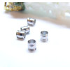 Perles intercalaires  forme Tonneau 4mm Acier Inoxydable 304 placage Argent Platine