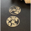 Estampes Pendentifs Fleur dans Cercle 19.5mm métal finition Argenté