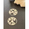 Estampes Pendentifs Fleur dans Cercle 19.5mm métal finition Argenté