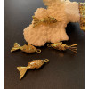 Pendentif Poisson articulé 22mm, Laiton finition doré à l'or fin 18K