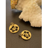 Pendentifs Médaille avec anneau, Fleur d'hibiscus, Acier Inoxydable 304, Doré à l'or fin 18K, placage IONIQUE