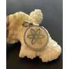 Pendentif, Médaillon Nacre Fleur 23 mm, Acier Inoxydable coloris Argent