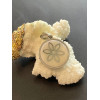 Pendentif, Médaillon Nacre Fleur 23 mm, Acier Inoxydable coloris Argent