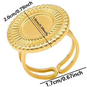 Support de Bague Ronde ARTY 10mm, anneau double, Acier Inoxydable 304 finition Doré, placage PVD