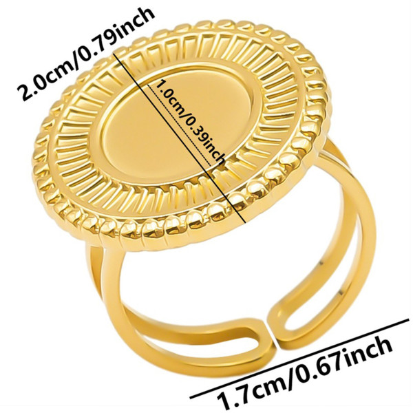 Support de Bague Ronde ARTY 10mm, anneau double, Acier Inoxydable 304 finition Doré, placage PVD