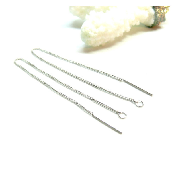 Chaines pour boucle d'oreille 8 cm, Acier Inoxydable 304 Argenté