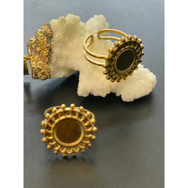 Support de Bague Ronde ARTY 10mm, anneau double, Acier Inoxydable 304 finition Doré, placage PVD