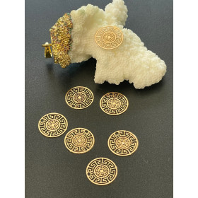 Estampes, pendentif Géométrique filigrane 13mm, finition Doré