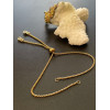 Bracelet Réglable, ajustable 26 cm, Maille 1.2mm, Acier Inoxydable 304 finition Doré