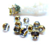 Perles en verre facettés  avec dorure 7 par 8mm