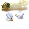 Pendentifs  Verre travaillé style Rétro 10mm, Laiton Doré à l'or fin 18K