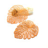 Estampes pendentif filigrane Feuille exotique, Monsterra de 49mm Coloris Orange