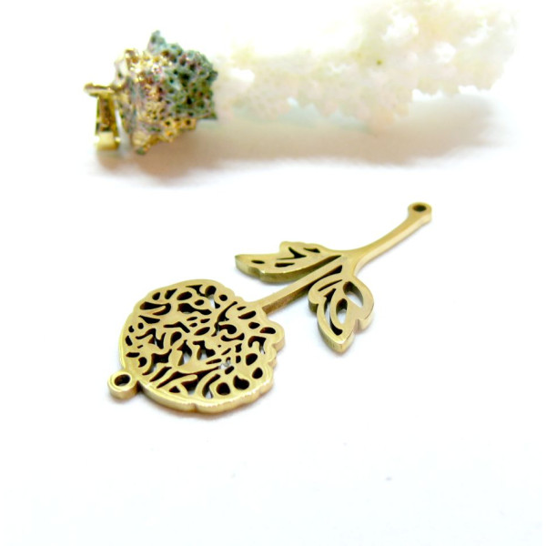 Pendentif  44mm, Acier Inoxydable 304, Doré à l'or fin 18K