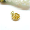 Pendentif Fleur 3D 16 mm en Cuivre finition Doré 18KT  pour création de bijoux raffinés