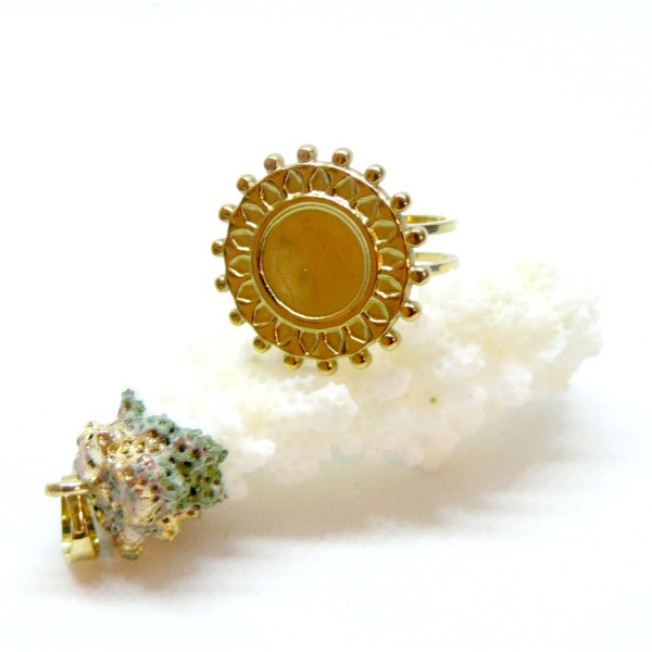 Support de Bague Ronde ARTY 10mm, anneau double, Acier Inoxydable 304 finition Doré, placage PVD