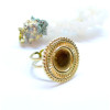 Support de Bague Ronde ARTY 10mm, anneau double, Acier Inoxydable 304 finition Doré, placage PVD