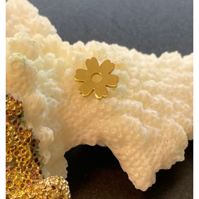 Pendentifs Fleurs 8mm, Acier Inoxydable 304, finition Doré 14K, PVD