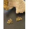 Pendentifs Mini Fleur de Lotus, Yoga, Acier Inoxydable 304, Doré à l'or fin 18K, placage IONIQUE