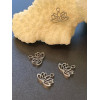 Pendentifs Mini Fleur de Lotus 9mm, Yoga, Acier Inoxydable 304, Argenté
