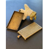 Supports de pendentif  Rectangle, avec attache triangle 25 par 50mm bord épais, Laiton finition Bronze