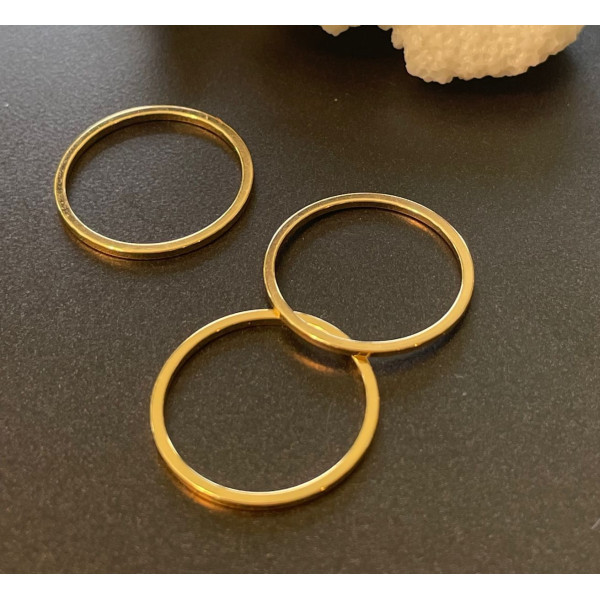 Pendentifs Connecteurs Cercle 25 mm – Acier Inoxydable – Finition Doré à l’or fin 24K