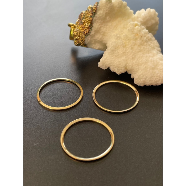 Pendentifs Connecteurs Cercle 25 mm – Acier Inoxydable – Finition Doré à l’or fin 24K