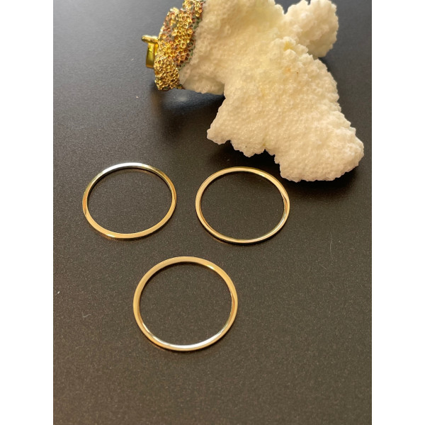 Pendentifs Connecteurs Cercle 25 mm – Acier Inoxydable – Finition Doré à l’or fin 24K