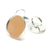 Supports de Bague pour Cabochon Rond 25mm, Acier Inoxydable 304 finition Argenté