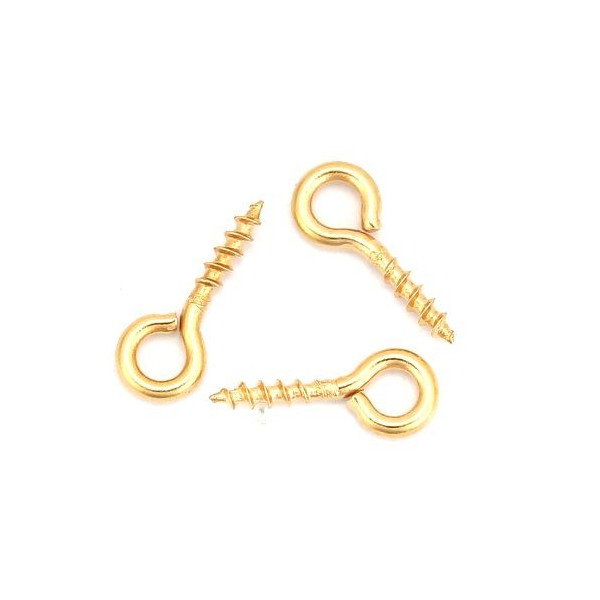 Pitons à Visser 10 x 4 mm – Acier Inoxydable 304 Doré à l'or fin 18K