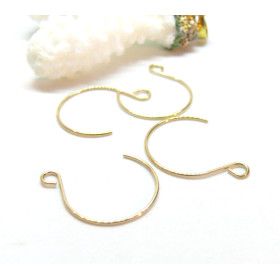 Boucles d’Oreilles Dormeuses Crochet Arrondi 22 mm – Acier Inoxydable 304 Doré