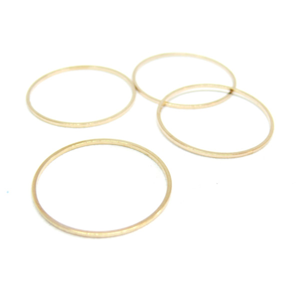 Pendentifs anneaux ronds 30 mm – Connecteurs fermés – Laiton doré