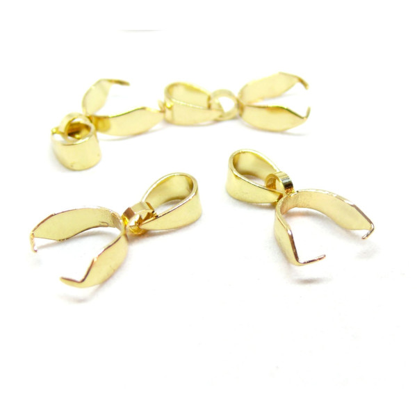 Pendentifs bélières à pince 11 mm – Acier inoxydable 304 – Finition doré