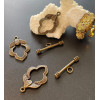Sets fermoirs T toggle motif Feuille – Métal couleur bronze
