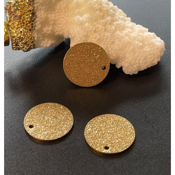 Pendentifs médaille Stardust 10 mm – Acier inoxydable 304 doré, placage IONIQUE