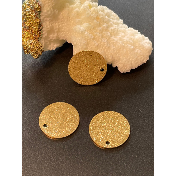 Pendentifs médaille Stardust 10 mm – Acier inoxydable 304 doré, placage IONIQUE