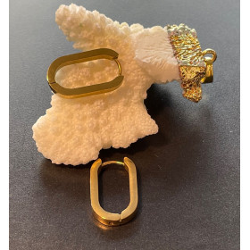 Créoles Ovale 17mm, épaisseur 3mm, Acier Inoxydable 304 finition Doré