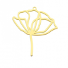 Pendentif Fleur sur Tige 38 mm, Acier Inoxydable finition Doré, Placage IONIQUE