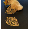 Estampes, pendentifs feuille 37mm, métal coloris DORE