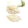 Estampes, pendentifs feuille 37mm, métal coloris DORE