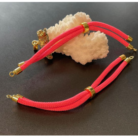 H11M025-111 – Lot de 1 ou 2 Supports Bracelet Intercalaire Cordon Nylon Ajustable avec Accroche – Laiton Rose