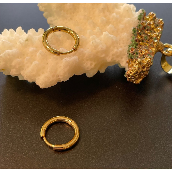 Créoles Rondes 11 x 1.6 mm – Acier Inoxydable 304 Doré à l’or fin 18K – PVD