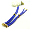 H11M025-119 – Lot de 1 ou 2 Supports Bracelet Cordon Nylon Ajustable Bleu Électrique – Accroche Laiton