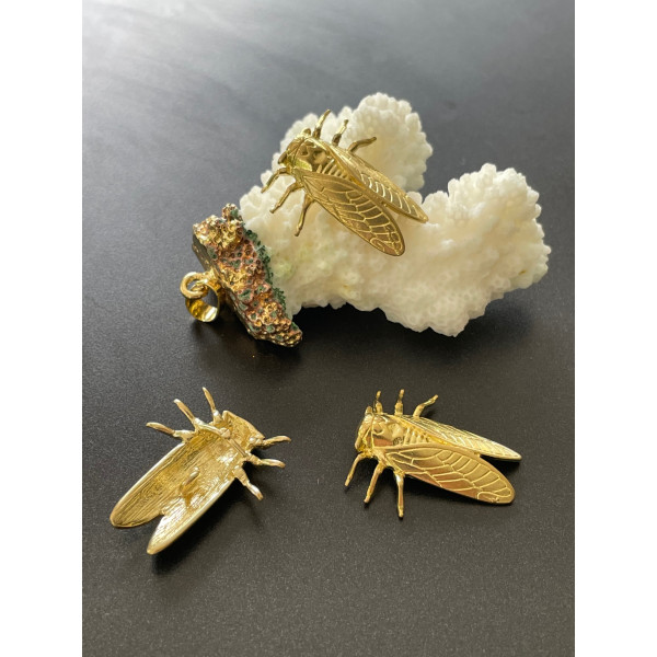 Pendentifs Cigale 25 mm – Laiton Doré – Esprit Provençal